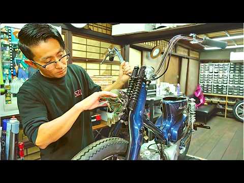 【激変】古びたスーパーカブが世界に一台、走る芸術作品に生まれ変わるまで｜全分解フルカスタムの全工程【GARAGE521】