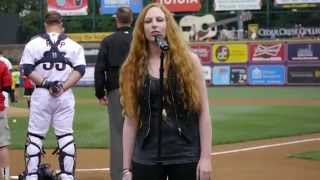 Sarah Teets(MindMaze) - National Anthem (Lehigh Valley Iron Pigs game 8.23.14)