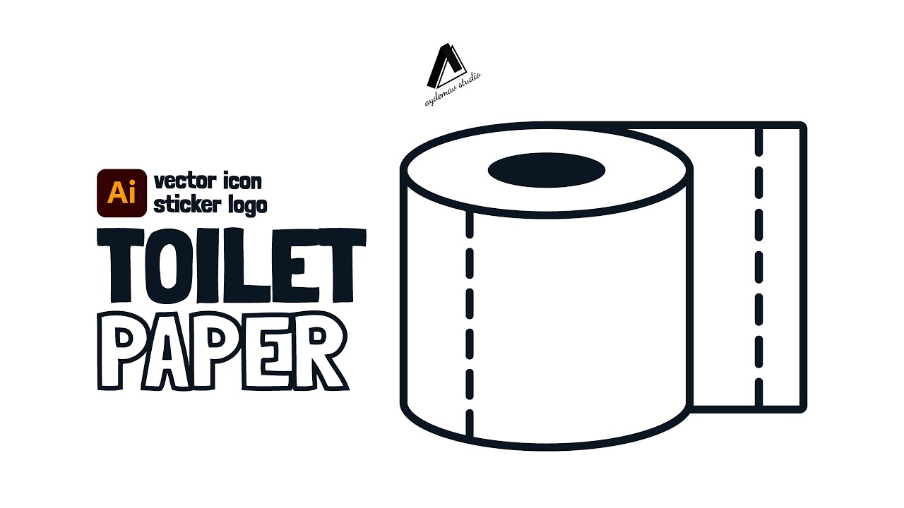 Vector Toilet Paper Drawing | Adobe Illustrator