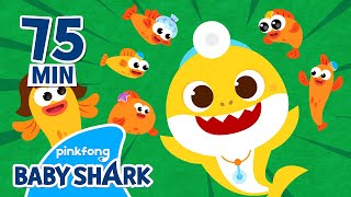 Five Little Sharks Jumping on the Bed | +Compilation | Best Nursery Rhymes | Baby Shark Official