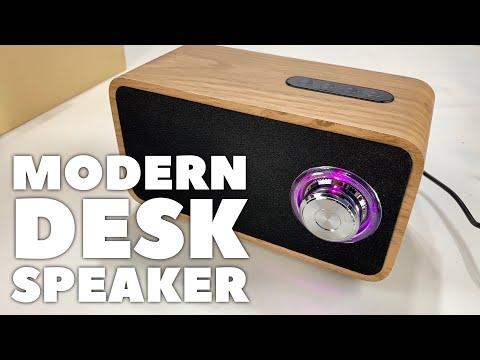 Portable bluetooth fm wooden stereo speaker