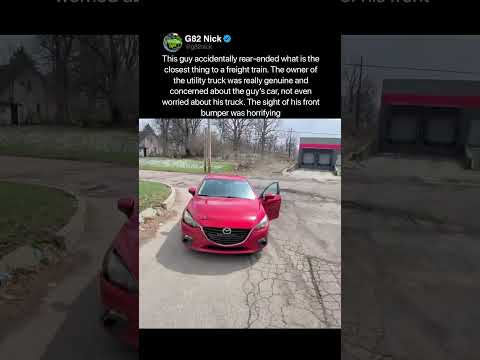 This guy accidentally rear-ended what is the closest thing to a freight train. The owner of the