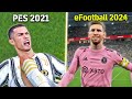 eFootball 2024 vs PES 2021 - Direct Comparison ✅ Graphics, Facial, Animation, Gameplay | Fujimarupes