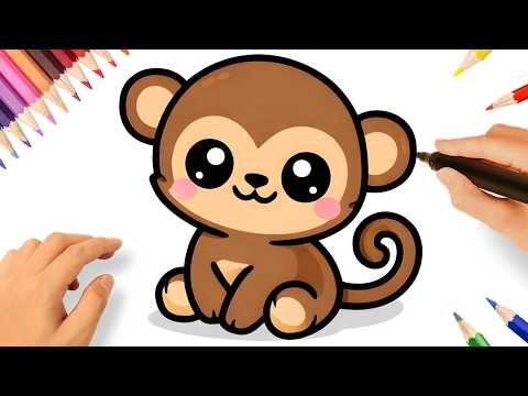 Cute Monkey Drawing Tutorial