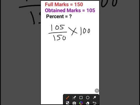 Full Marks=150, Obtained Marks=105. Find percentage | Pratishat kaise nikale #maths #shorts