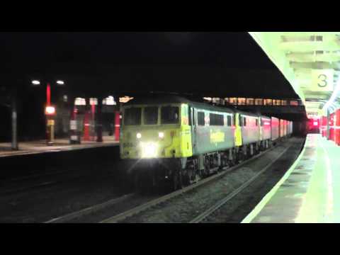 86607/86612 with 86605 DIT 4s50 Crewe - Coatbridge liner 9th December 2013
