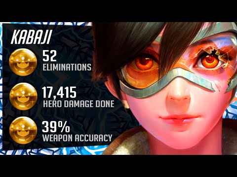Kabaji Carry Tracer - 52 elims! [ Overwatch Season 30 Top 500 ]