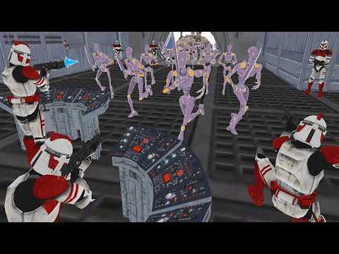 Droid Army Ship Boarding of Clone VENATOR Defenses! - Men of War: Star Wars Mod Battle Simulator