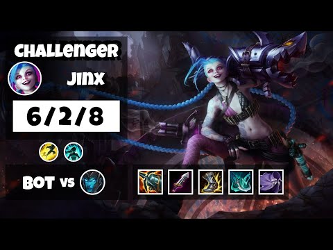 Jinx 11.10 Gameplay Challenger Replay Bot Lane - S11 (6/2/8) - KOREAN
