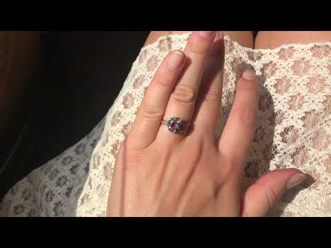 Vintage mystic topaz gold ring