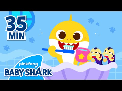 How to Brush and Floss Our Teeth? | +Compilation | Baby Shark Teeth | Baby Shark Official