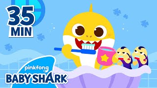 How to Brush and Floss Our Teeth? | +Compilation | Baby Shark Teeth | Baby Shark Official