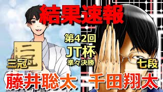 【結果速報】藤井聡太三冠VS千田翔太七段(JT杯準々決勝)(準決勝進出なるか!?)(将棋)