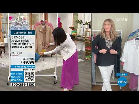 Jaclyn Smith Woven ZipFront Bomber Jacket