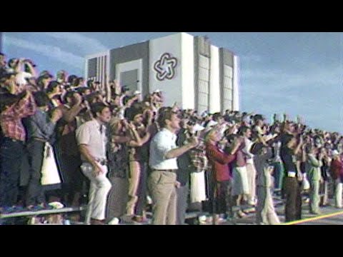 April 12, 1981 - Crowds react to Columbia's first launch