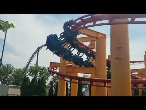 Off-ride footage of a Iron Dragon train