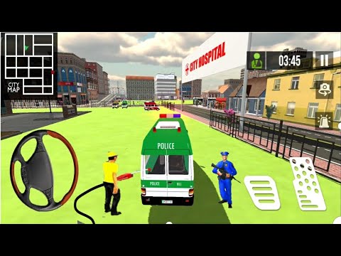 Policeman Emergency Ambulance Rescue Van Driving Simulator _ Gameplay