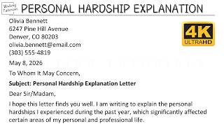 How To Write Personal Hardship Explanation Letter LoE with Sample and Explanation | WritingTutorials