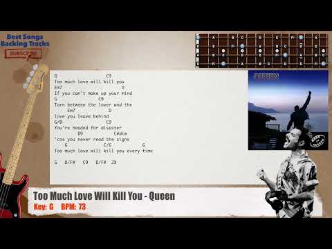 🎻 Too Much Love Will Kill You - Queen Bass Backing Track with chords and lyrics