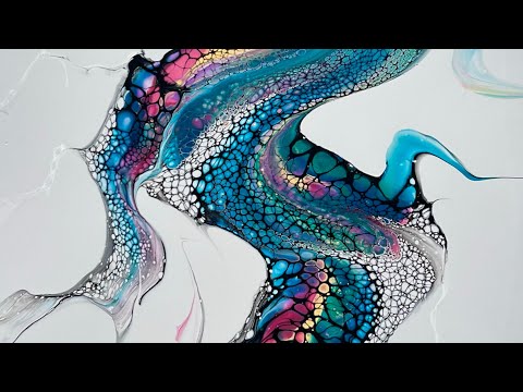 147. Bloom Swipe Technique, scoop and drag, Acrylic Pouring, Fluid Art, Paint Pouring