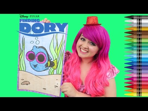 Coloring Baby Dory Finding Dory GIANT Coloring Page Crayola Crayons | COLORING WITH KiMMi THE CLOWN Video