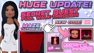 HUGE DRESS TO IMPRESS UPDATE! MAZE WALKTHROUGH 🔐 + SECRET DRESS + NEW CODES + LANA LORE | Roblox