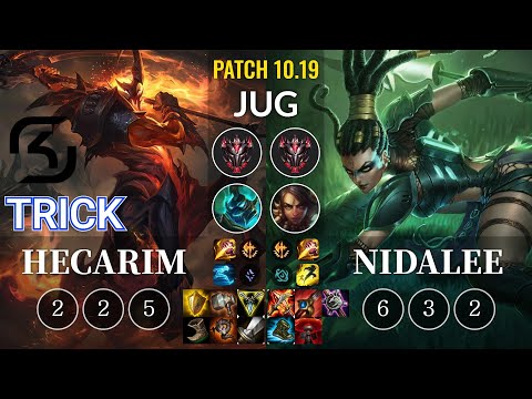SK Trick Hecarim vs Nidalee Jungle - KR Patch 10.19