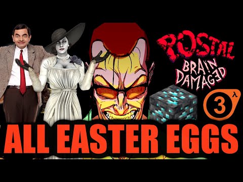 POSTAL: Brain Damaged All Easter Eggs (Minecraft, Mr Bean, Sims, Half Life 3 and more)