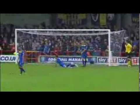 Chris Iwelumo's goal for Scunthorpe against AFC Wimbledon - August 2013
