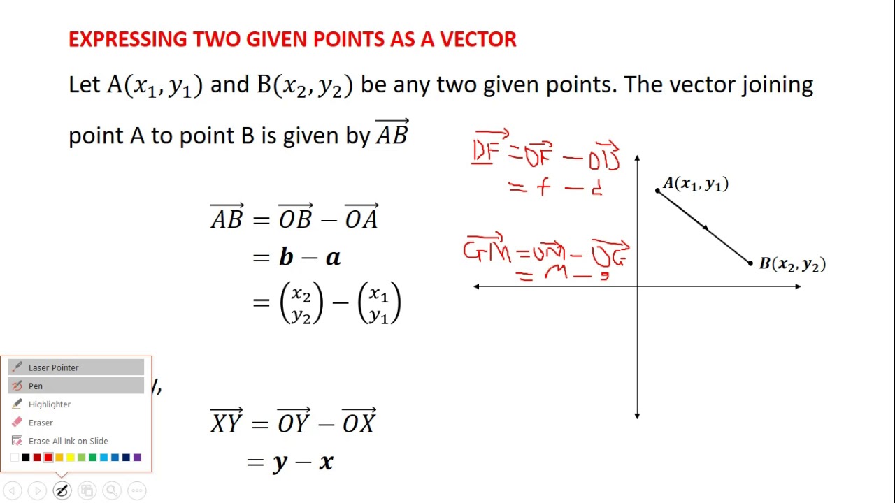 36 Expressing Two Points as a Vector
