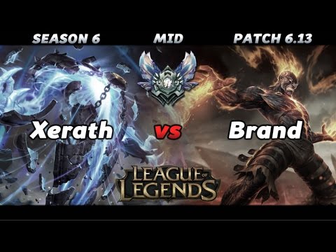 LoL - Xerath vs Brand Season 6 Gameplay - League of Legends