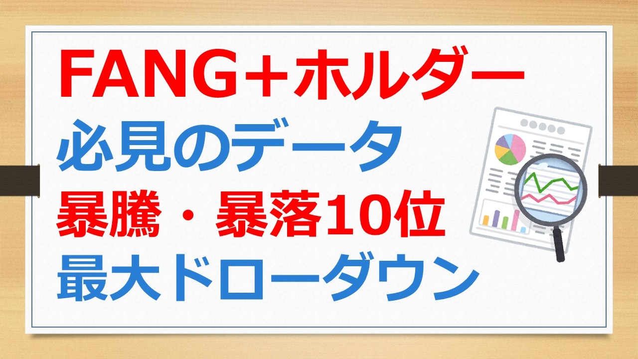 【必見】FANG+ホルダーが知っておくべきデータ、暴騰率トップ10、暴落率ワースト10、プラスの日の確率、最大ドローダウン、上昇期間など【フーテンの有村ポウの資産運用】260402