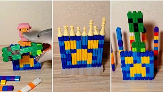 🎈ASMR Lego Minecraft Falling Beads Funny Shark 🔥🦈