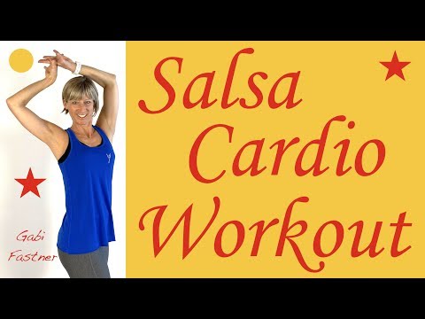 🍊45 min. Fett verbrennen mit Cardio-Salsa-Workout | ohne Geräte mit Musik