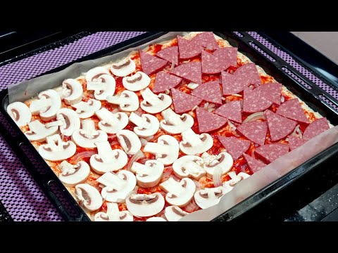 Пицца МАКСИ с 2 разными начинками! Вот что нужно готовить семье почаще!