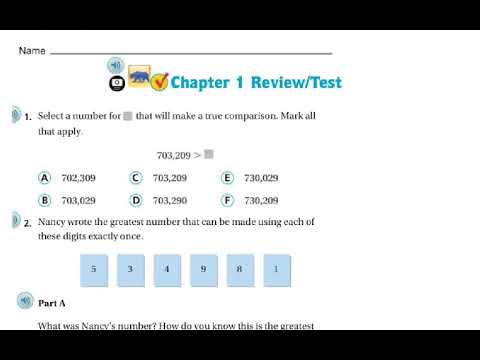 4th Grade Chapter 1 Math Test Review
