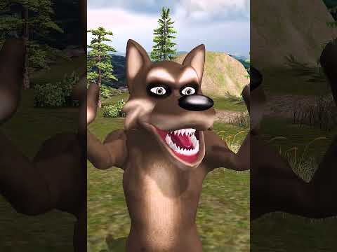 Giant Scary VS Wolf animated funny Short video