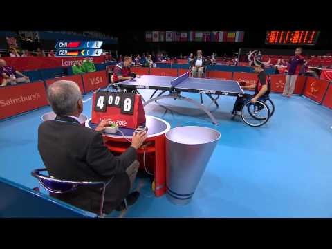 Table Tennis - GER v CHN - Men's Singles Cl 4-5 Quarterfinal 1 M1 - London 2012 Paralympic Games.mp4