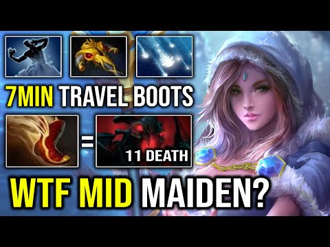 WTF 7Min Boots Carry Crystal Maiden Against SF Mid with Frostbite + BKB Freezing Field 7.30e Dota 2