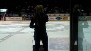 Tara Oram performing Fly Girl @ Barrie Colts game