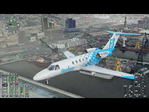 Cessna Citation CJ4 landing Genoa ILS 28 10.03.2022