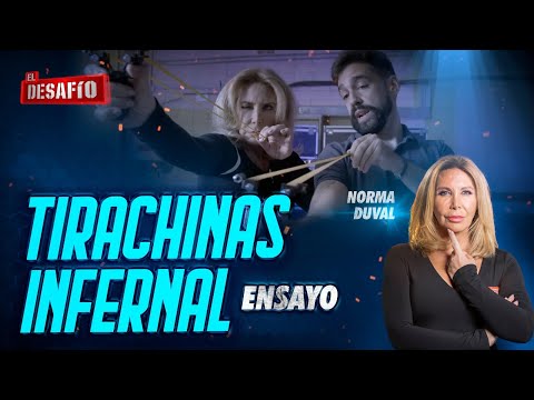 Norma Duval entrena para mejorar su puntería  con el tirachinas - El Desafío