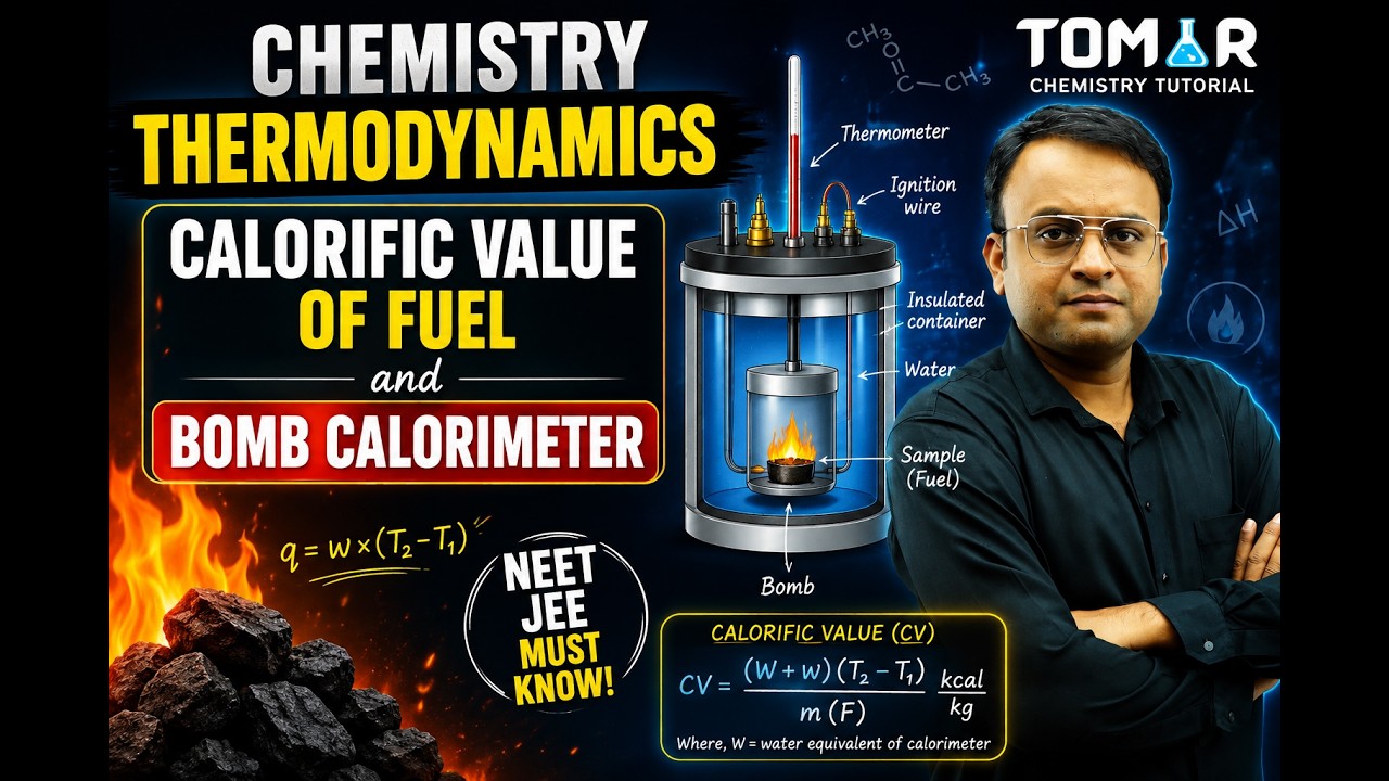 Class 11 chemistry Thermodynamics  (calorific value of fuel and Bomb calorimeter)