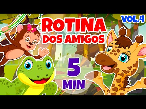Rotina dos Amigos Vol. 4 - Giramille 5 min | Desenho Animado Musical