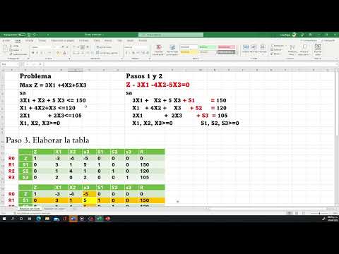 Problema de maximización utilizando el método Simplex, resuelto con Excel y Solver