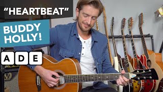 Buddy Holly &quot;Heartbeat&quot; Guitar Lesson - 3 chord songs on acoustic guitar
