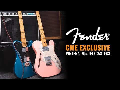 Fender Vintera '70s Telecaster Thinline Shell Pink w/4-Ply Aged Pearl Pickguard (CME Exclusive) image 9