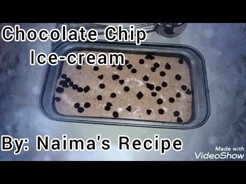 Chocolate Chip Ice Cream Homemade without icecream maker by Naima's Recipe