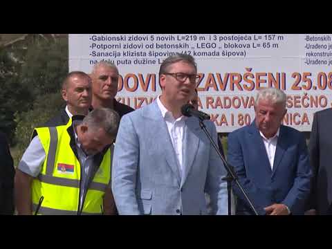 Aleksandar Vučić prisustvovao svečanom otvaranju rekonstruisanog magistralnog puta Raska-Novi Pazar