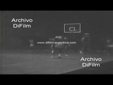 Uruguay defeats the Soviet Union in a basketball tournament 1968 ARCHIVE FOOTAGE
